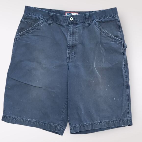 Old Navy Vintage Carpenter Shorts Mens W38‎ Slate Gray Y2K Streetwear - Picture 3 of 12